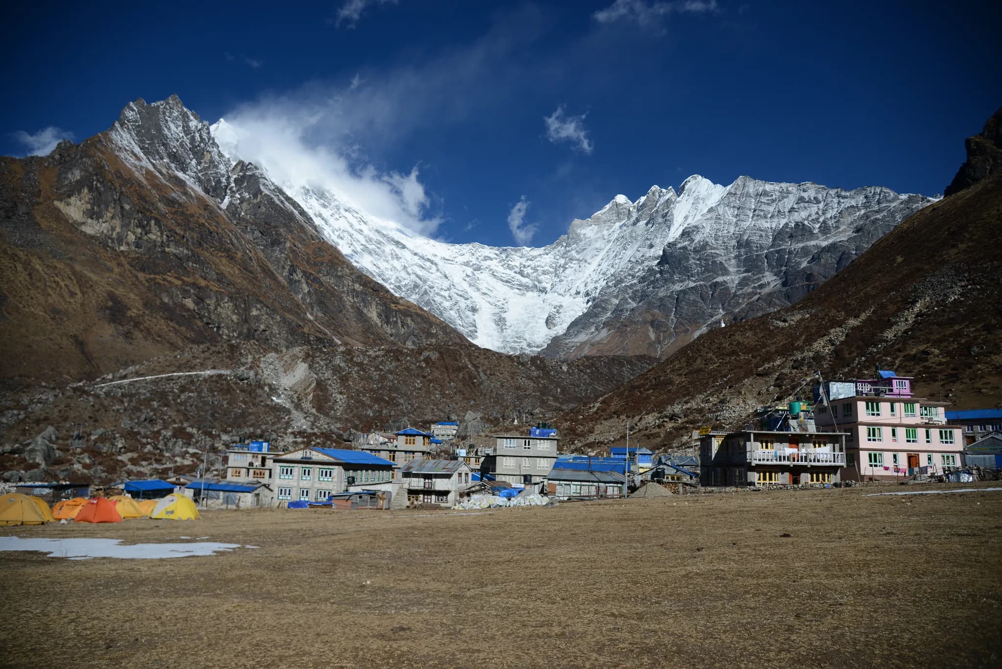 Langtang mountains at sunset